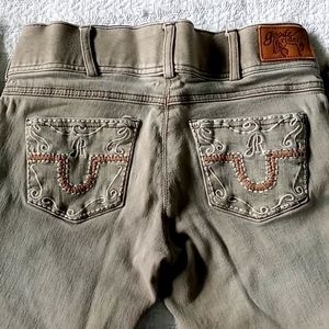 Goode Rider Embroidered Rear Pocket Riding Pants Breeches Size 26R Tan